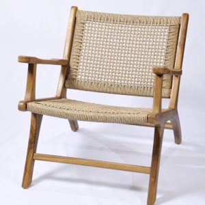 Lounge Πολυθρόνα Paris από Ξύλο Teak & Συνθετικό Rattan-123425