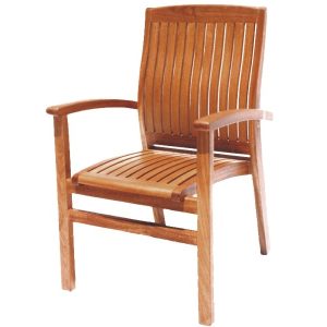 Καρέκλα Kingsbury Στοιβαζόμενη από Μασίφ Ξύλο Ακακίας