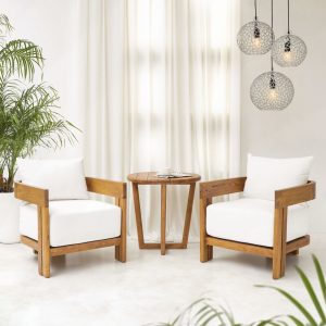 Σετ Πολυθρόνες Nagoya 3 Τεμαχίων από Ξύλο Teak με Τραπέζι – 125771