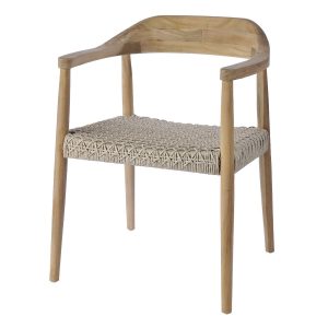 Καρέκλα Ios από Ξύλο Teak & Πλέξη Κορδονιού