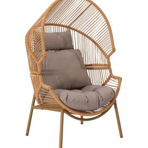 Lounge Πολυθρόνα Willow με Μεταλλικό Σκελετό & Μαξιλάρια – 45229