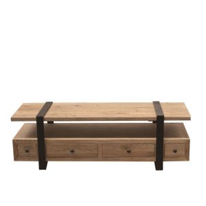 Deus Μασίφ Ξύλινο Έπιπλο Τηλεόρασης σε Φυσική Απόχρωση