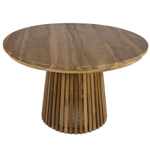 Remi Ξύλινο Στρογγυλό Τραπέζι Ροτόντα σε Φυσική Απόχρωση