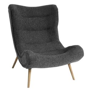 Cloud Σκούρα Γκρι Υφασμάτινη Μπουκλέ Πολυθρόνα