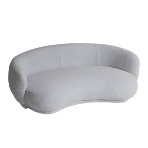 Cloud Υφασμάτινος Μπουκλέ Τριθέσιος Καναπές σε Λευκό του Πάγου