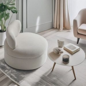 Πολυθρόνα Wous εκρού μπουκλέ