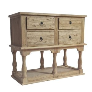 Deus Μασίφ Ξύλινη Κονσόλα σε Ανοιχτή Φυσική Απόχρωση