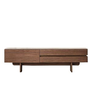 Artekko Stone Καφέ Έπιπλο Τηλεόρασης MDF με Όψη Πέτρας στην Επιφάνεια