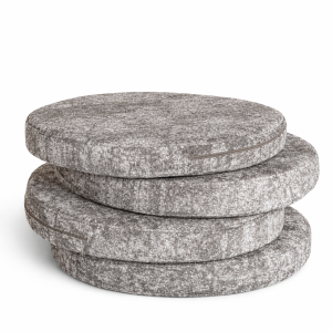 Σετ 4 Στρογγυλά Μαξιλάρια Καρέκλας 43εκ. με Γκρι Σχέδιο