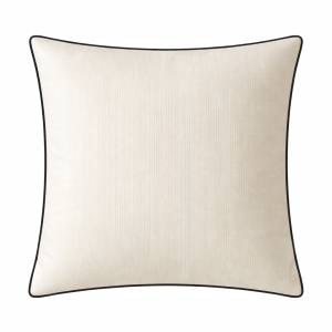 Διακοσμητικό Μαξιλάρι Λευκό με Μαύρο Ρέλι 48×48 εκ. σετ 2 τεμαχίων