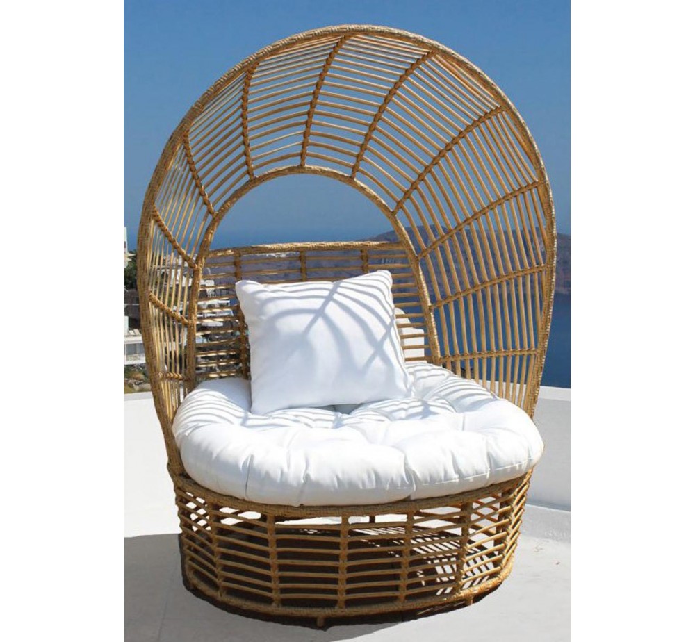 Daybed Belfast με PE Rattan & Μεταλλικό Σκελετό – 13143