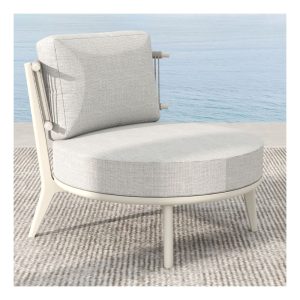LA LUNA Πολυθρόνα Off White από Αλουμίνιο & Σχοινί – 51-0002