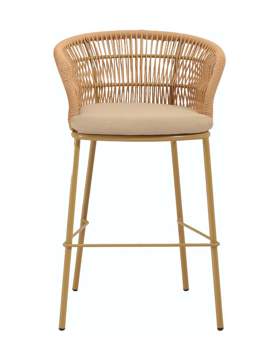 Isla 67 Μεταλλικό Σκαμπό Bar με Rope Look Wicker - 50692